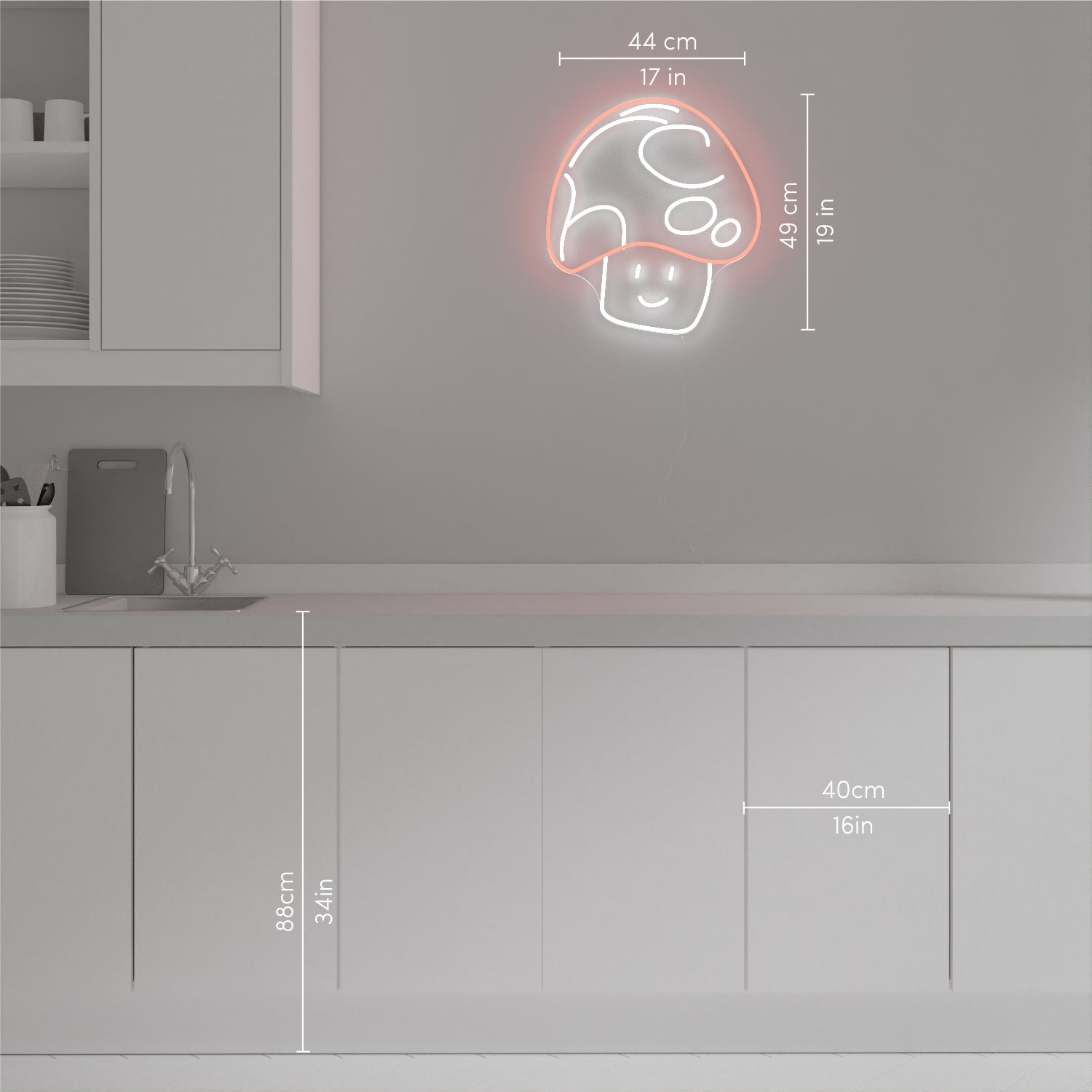 Mushroom by Gregory Siff, neon LED sign